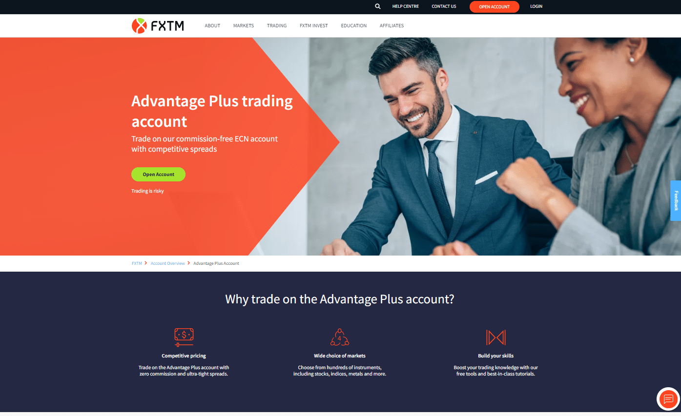 FXTM Advantage Plus Account