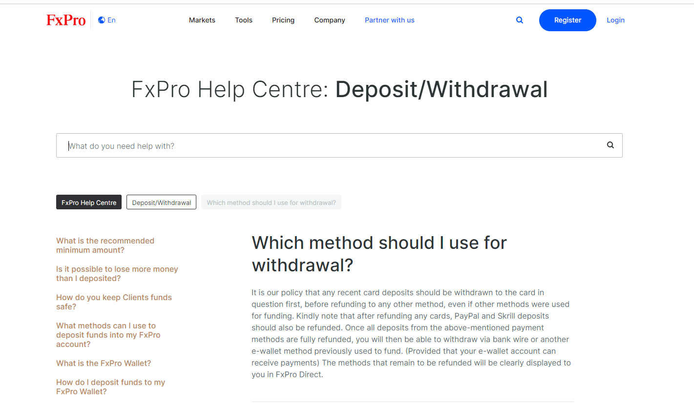 How to Withdraw from FxPro