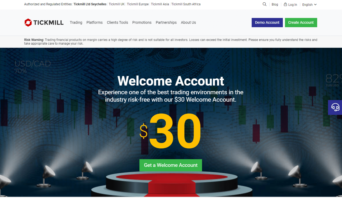 Tickmill No-Deposit Bonus