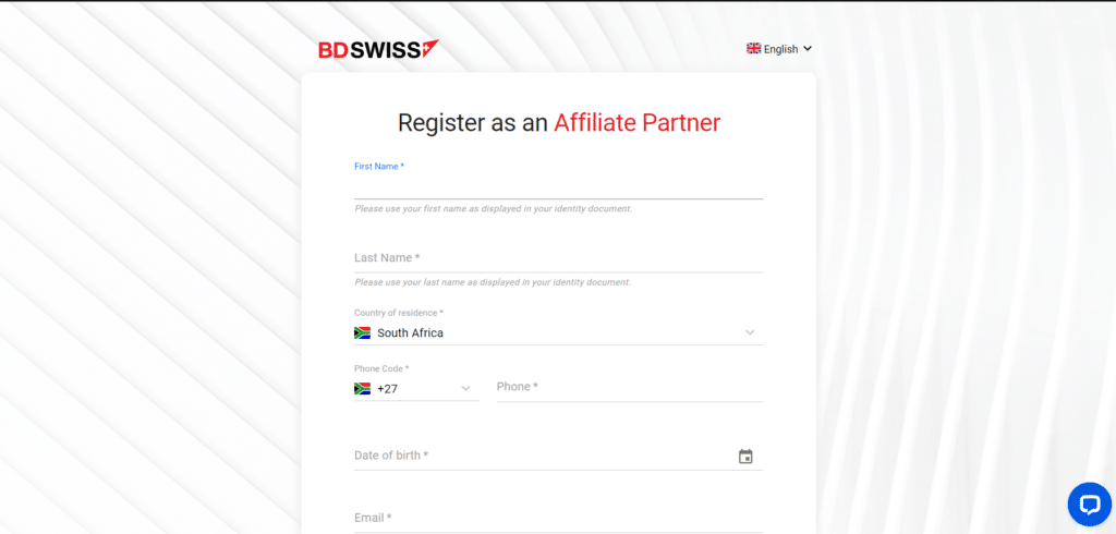 BDSwiss Partnership Program Step 3