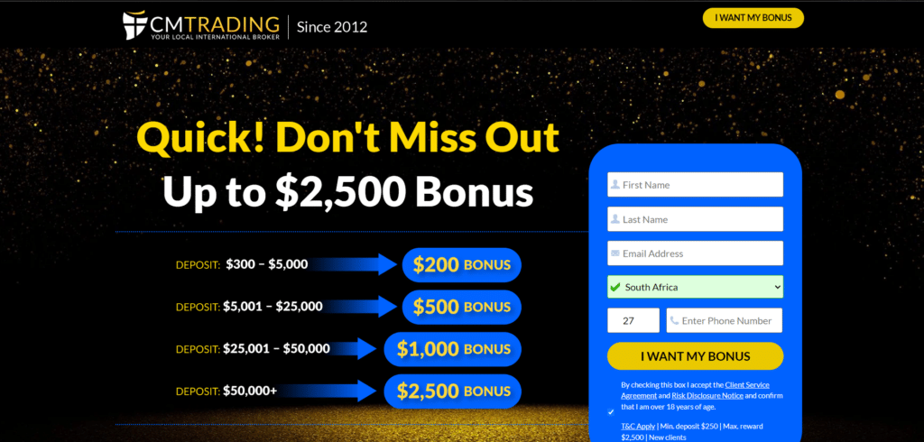 CMTrading Bonuses and Promotions